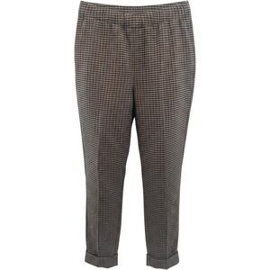 NWT J Jill Houndstooth Pull On Pants 16 Navy Multi Knit Cuffed Career